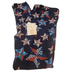 NWT Lularoe TC Patriotic Patchwork Stars Buttery Smooth Leggings Loungewear